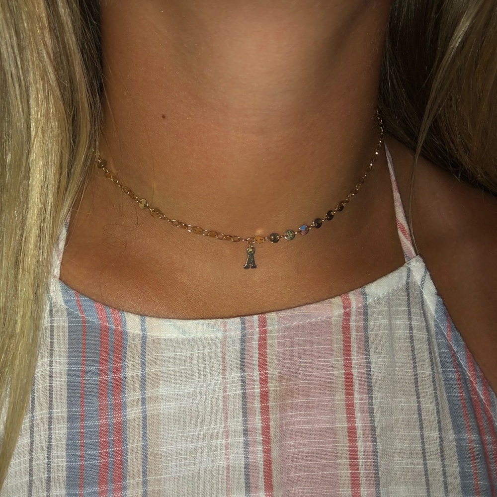 Gold initial choker